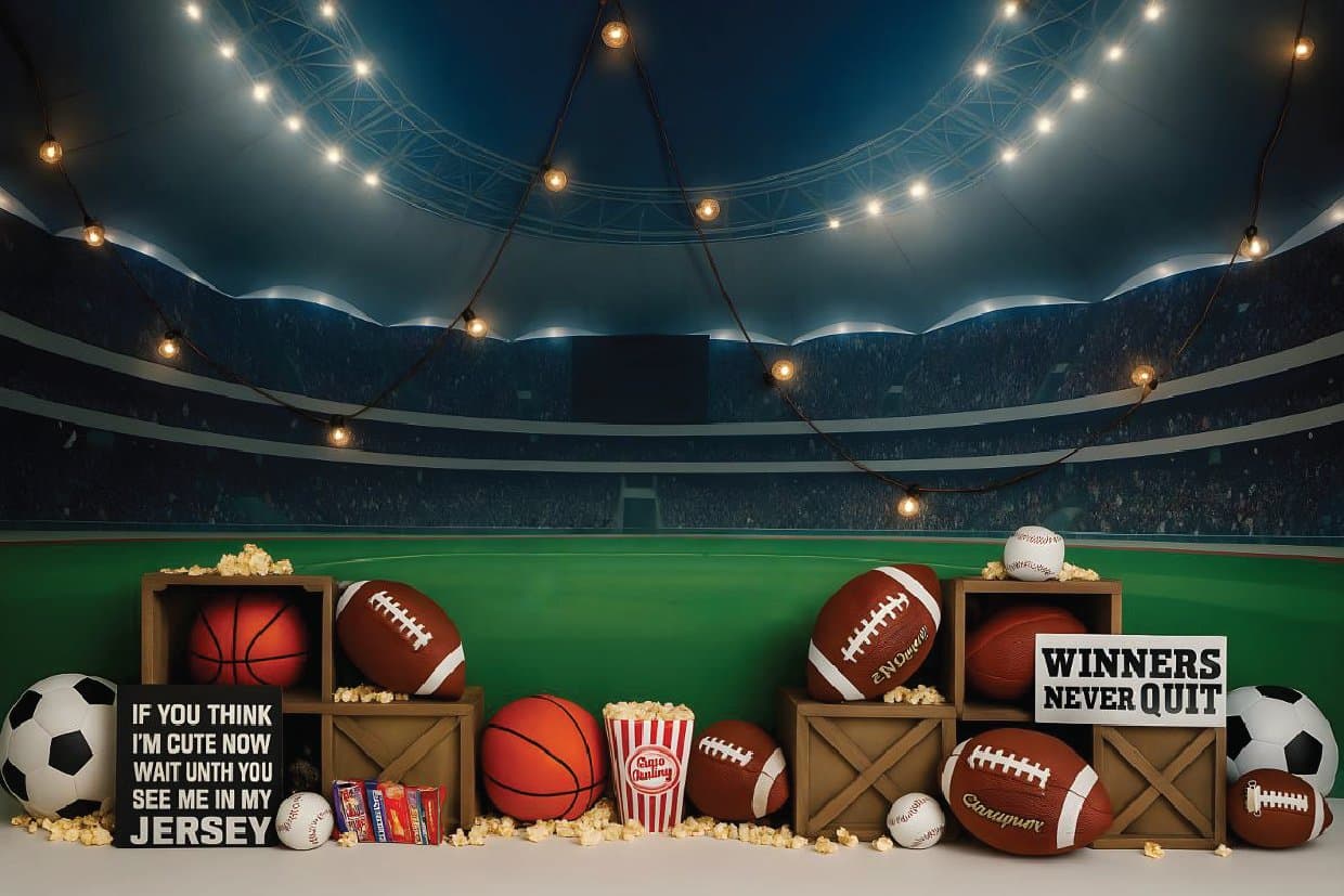 All Sports Arena Printed Baby Backdrop