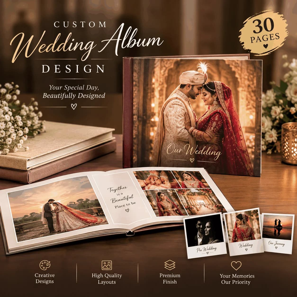 Custom Wedding Album Design – 30 Pages