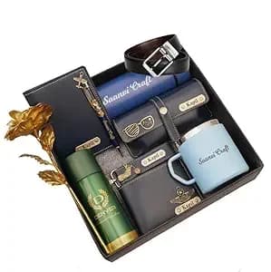 Tanvi Crafts Name Customized Mens Gift Hamper Set (Multicolor, Office Kit) - Personalized Gifts For Mens, Birthday Gifts, Gifts For Boyfriend